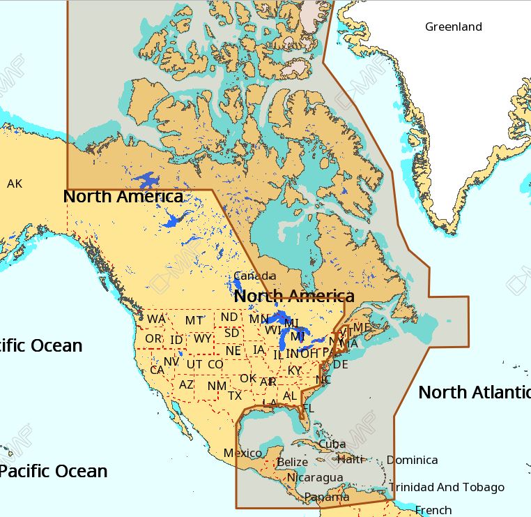 C-map Na-m033 Max Megawide Microsd Atlantic Coast, Gulf O Mexico And Caribbean