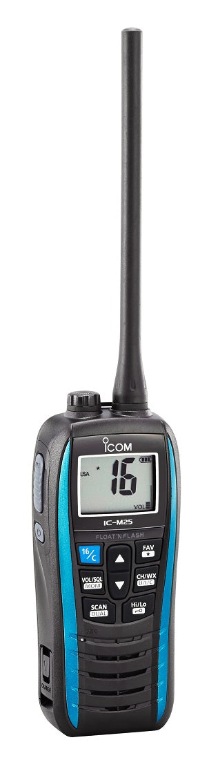 Icom M25 Floating Handheld Vhf Marine Blue 6 Watts