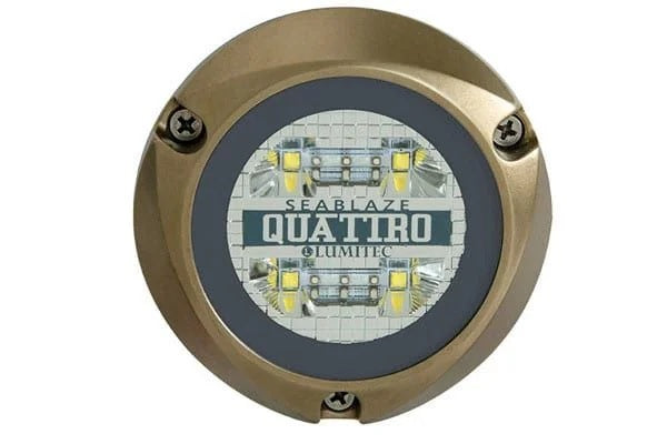 Lumitec Quattro Dual Color Blue/white Surface Mount Bronze Housing 12/24vdc